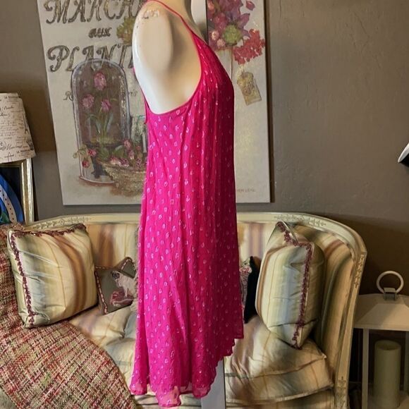 Ella Moss Fuschia Pubk Lurex Halter Dress M - Picture 6 of 9